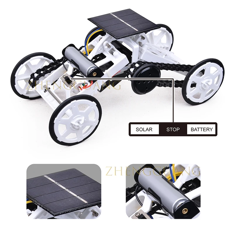 2 in 1 DIY Assemble Battery Power Solar Power STEM Educational Car Toy Smart Climbing Vehicle Solar Toy