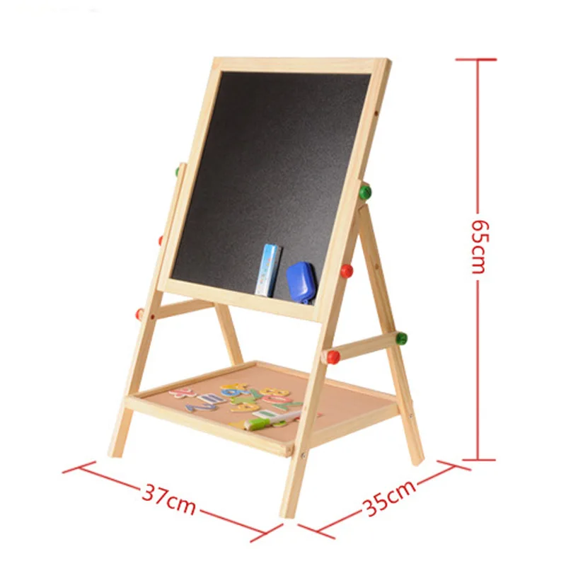 Small portable kids magnetic blackboard wooden drawing board for girls and boys