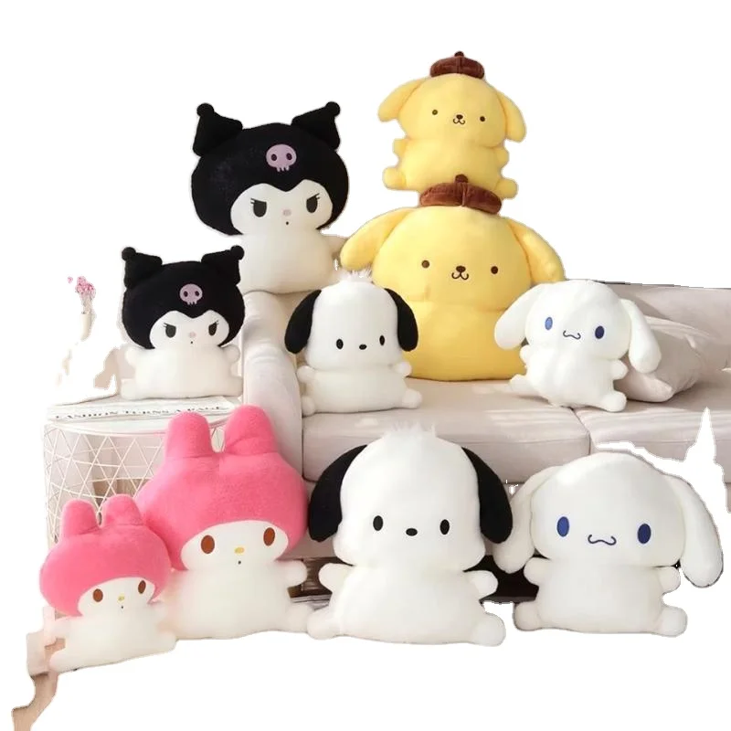 Wholesale Cartoon cute cookie shape Kuromi Melody Pochacco plush doll kawaii pompompurin sofa pillow stuffed dolls gift