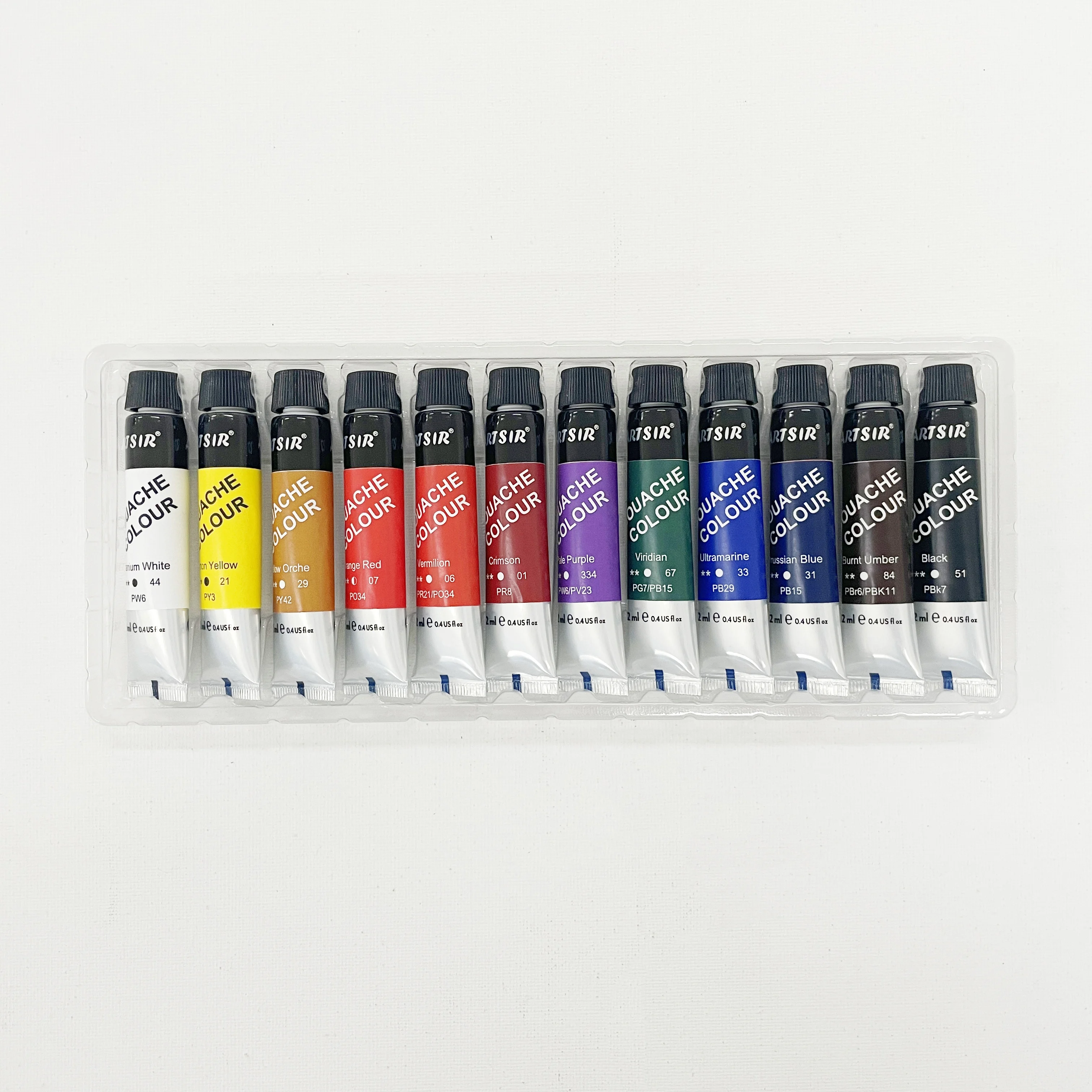 Hot Product Non Toxic 12 Colors Basic Gouache Paint Set Professional For Paper For Student