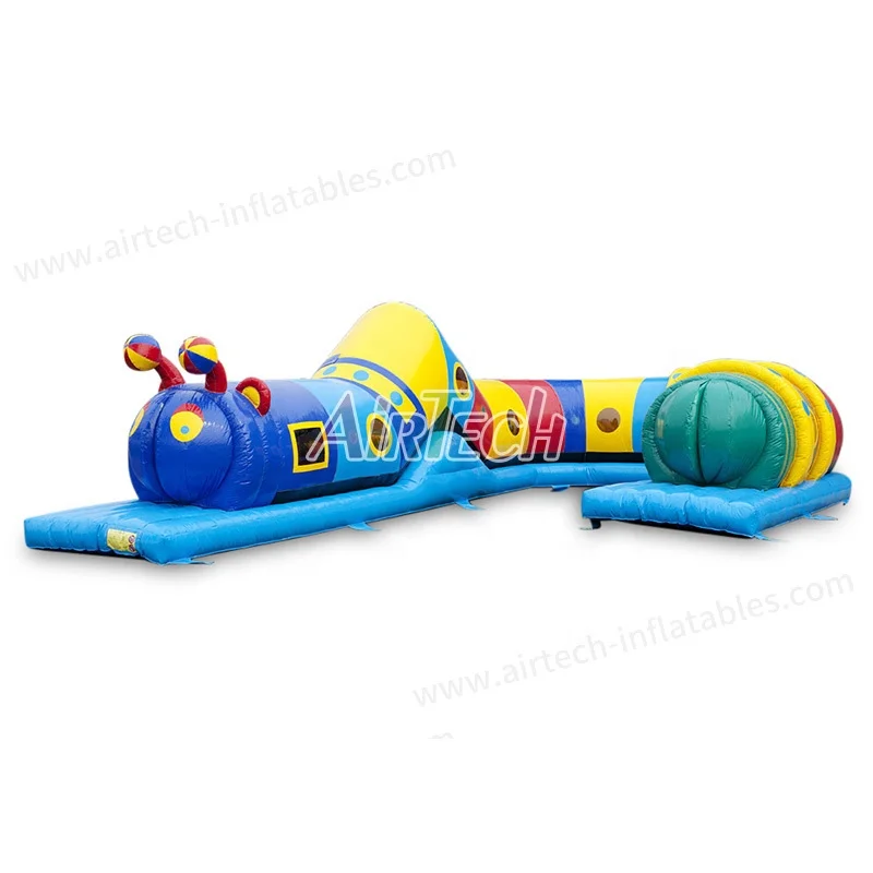 Airtech bounce house worm tunnel inflatable caterpillar obstacle course