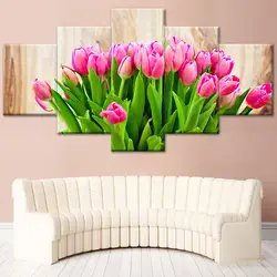 Art Wall Picture Canvas Print Floral Decor Wallpaper Mural Flower Living Room Decoration Poster Seven 5 Panel Oil Painting