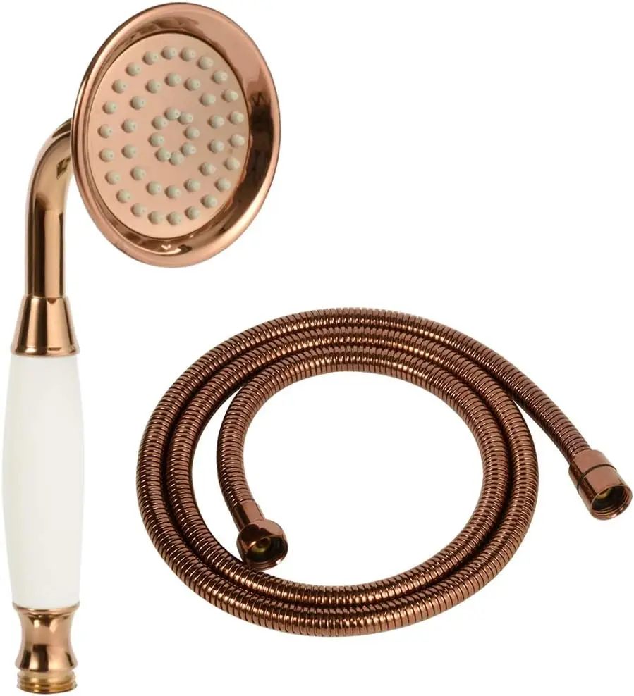 Rose gold Shower Telephone Shaped Brass Ceramic Shower Head set