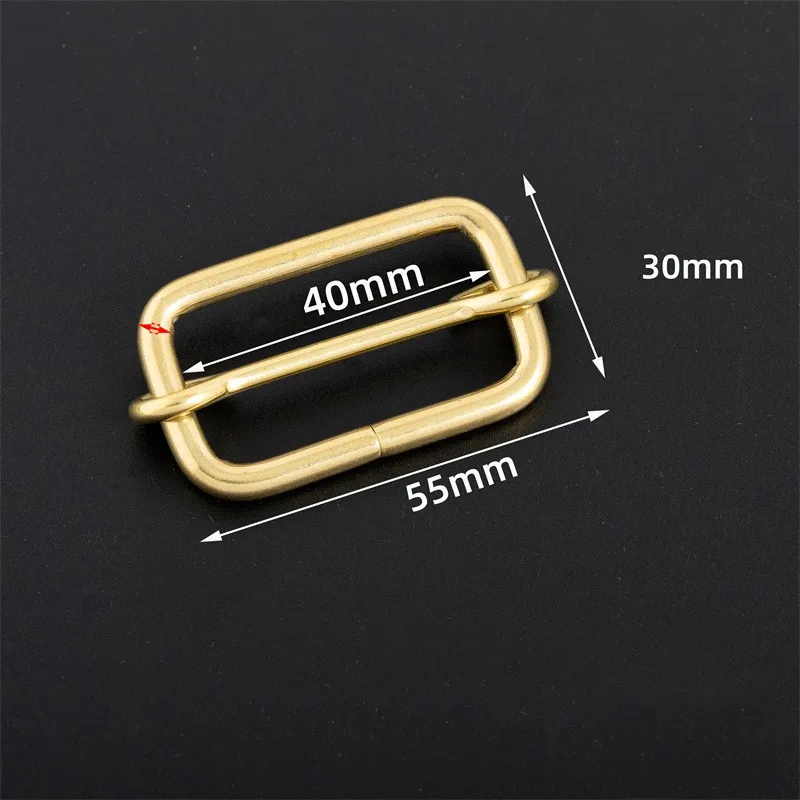 Brass Tri-glides Bar Buckle Slider Sliding Center Bar Strap Adjuster Buckle for Leather Craft Bag Shoulder Belt Strap Webbing