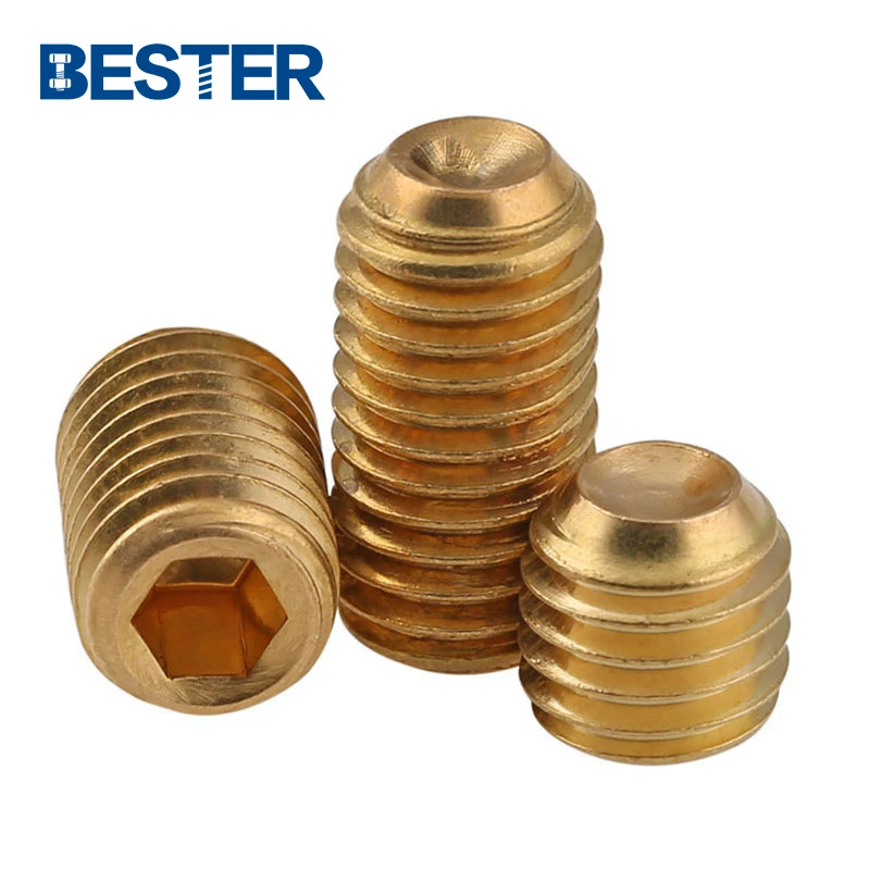High pressure hexagon socket clamping machine screws DIN916 m7 grub screw with brass pivot