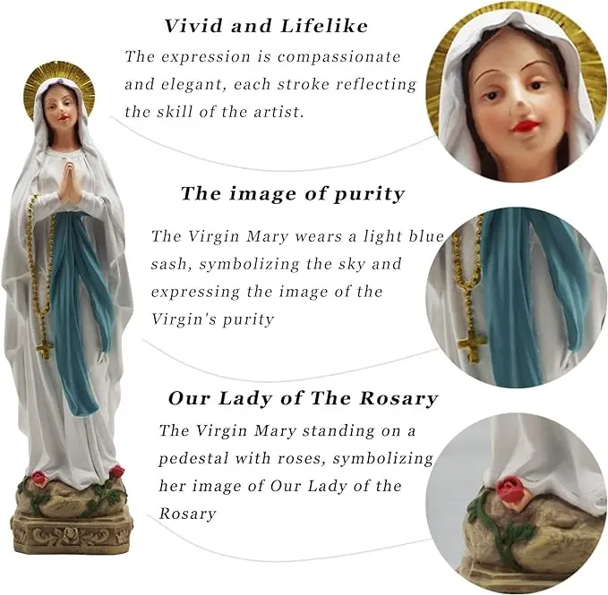 8.54 Inches Resin Religious Our Lady of Grace Blessed Virgin Mother Mary Statue Catholic Home Decor