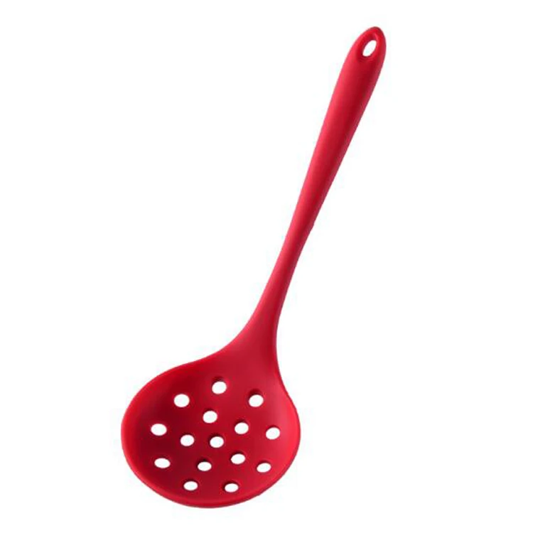 Food-grade silicone slotted skimmer spoon sieve spoon kitchen tools silicone colander