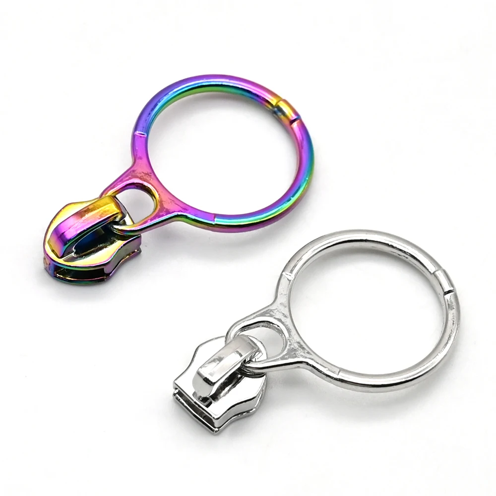 YYX Custom Zip Puller Garment Metal Zipper Puller Slider Head Puller Zipper Custom Logo Bag Zipper