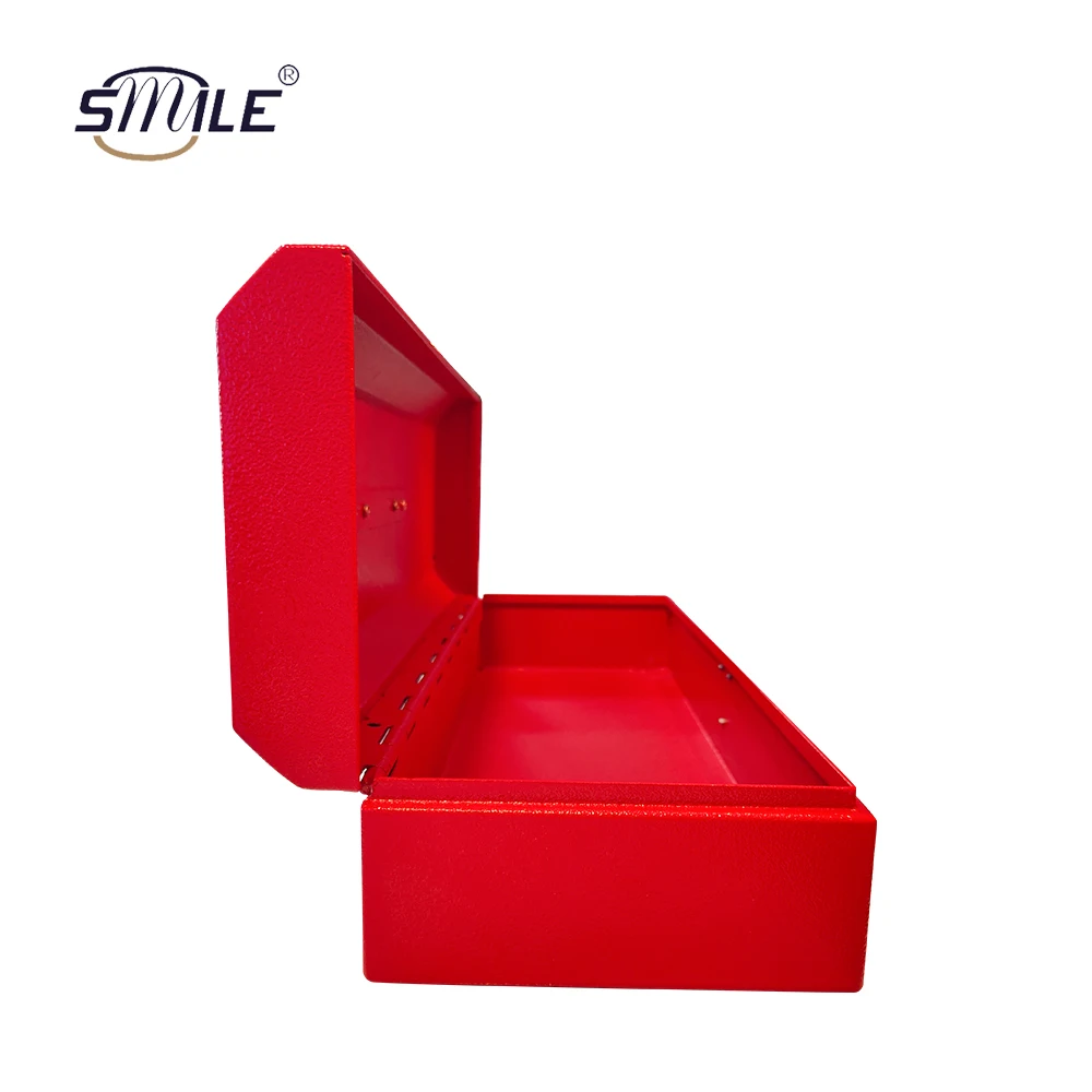SMILE Export Quality High Strength Durable Rectangular Red Metal Garden Tool Storage Box for Truck Train Tractors
