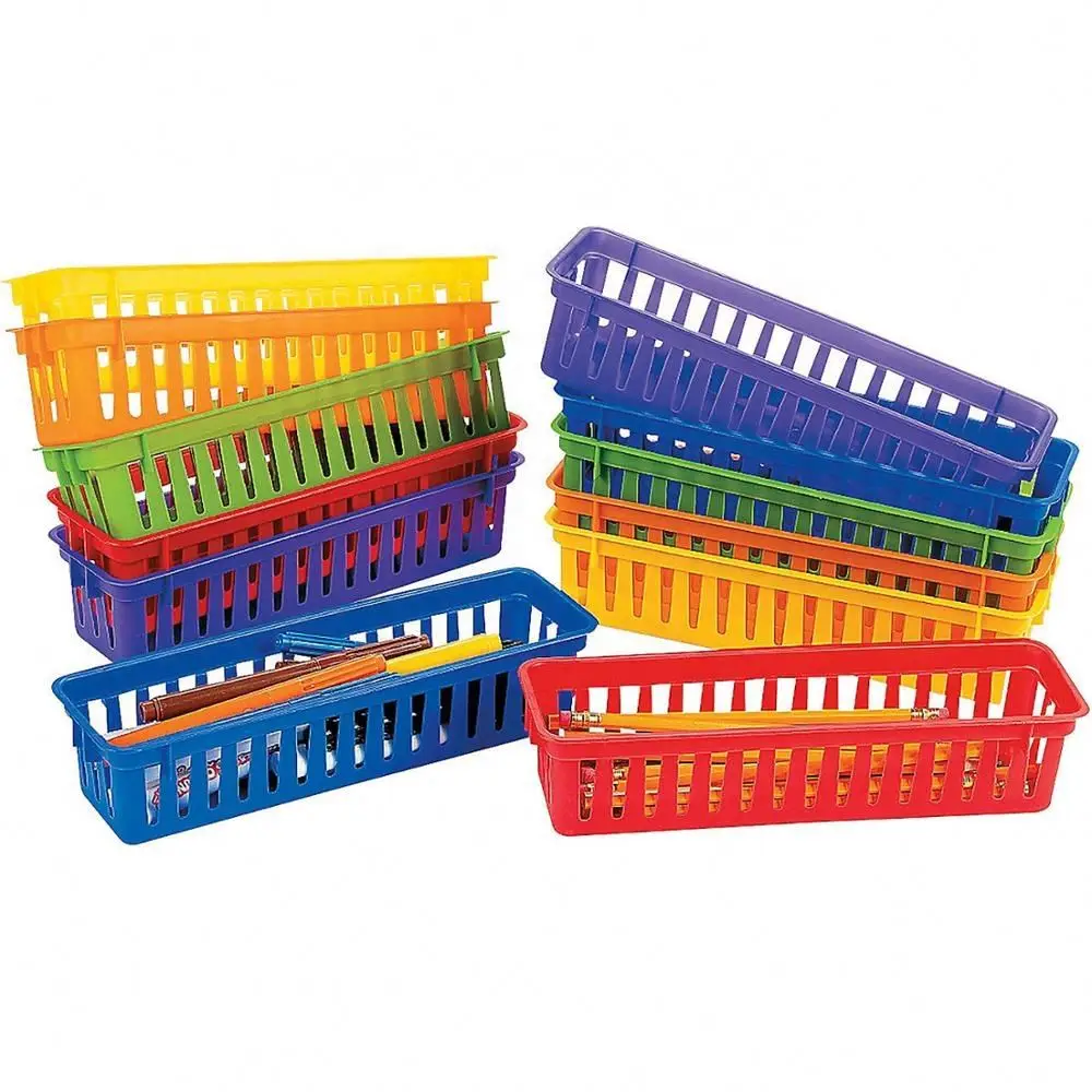 New Teacher Supplies Plastic Classroom Pencil and Marker Baskets Miscellaneous Storage Baskets Bins Multi-purpose Desk Organizer