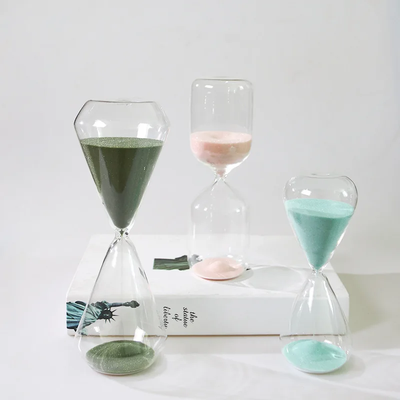 Wholesale 15 / 30 Minutes Hourglass Home Decoration Hand Blown Sand Clock Desktop Decoration Customized Colorful Sand Timer
