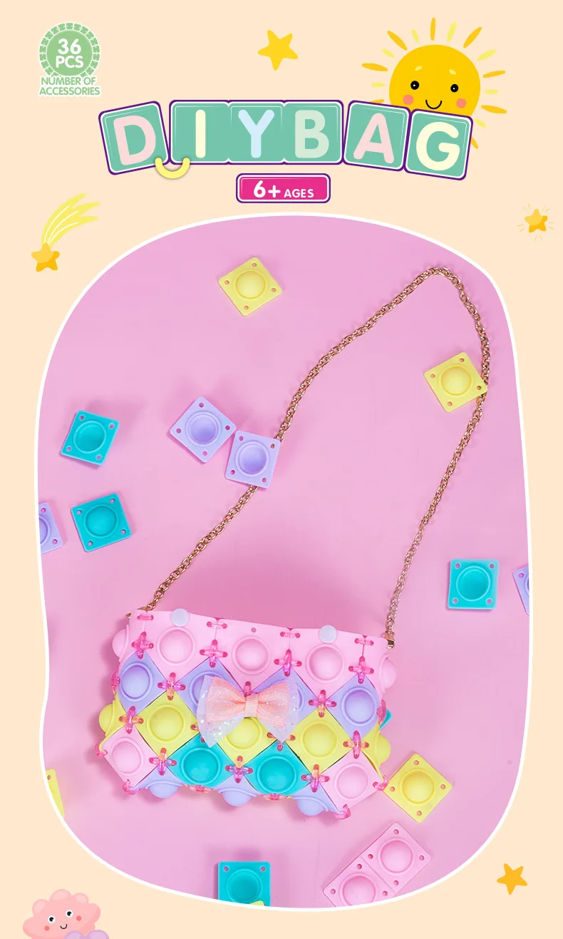 Пузырьковая сумка через плечо с эффектом «сделай сам», Сумочка через плечо для девушек, школьные принадлежности, сувениры для вечеринок, M3376