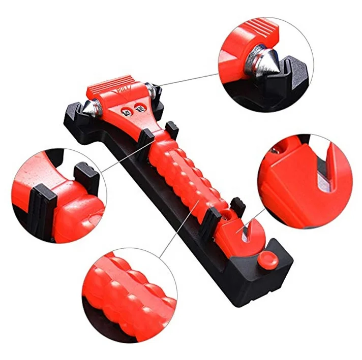 2 in 1 Safety Hammer Auto Window Glass Breaker with Seat Belt Cutter