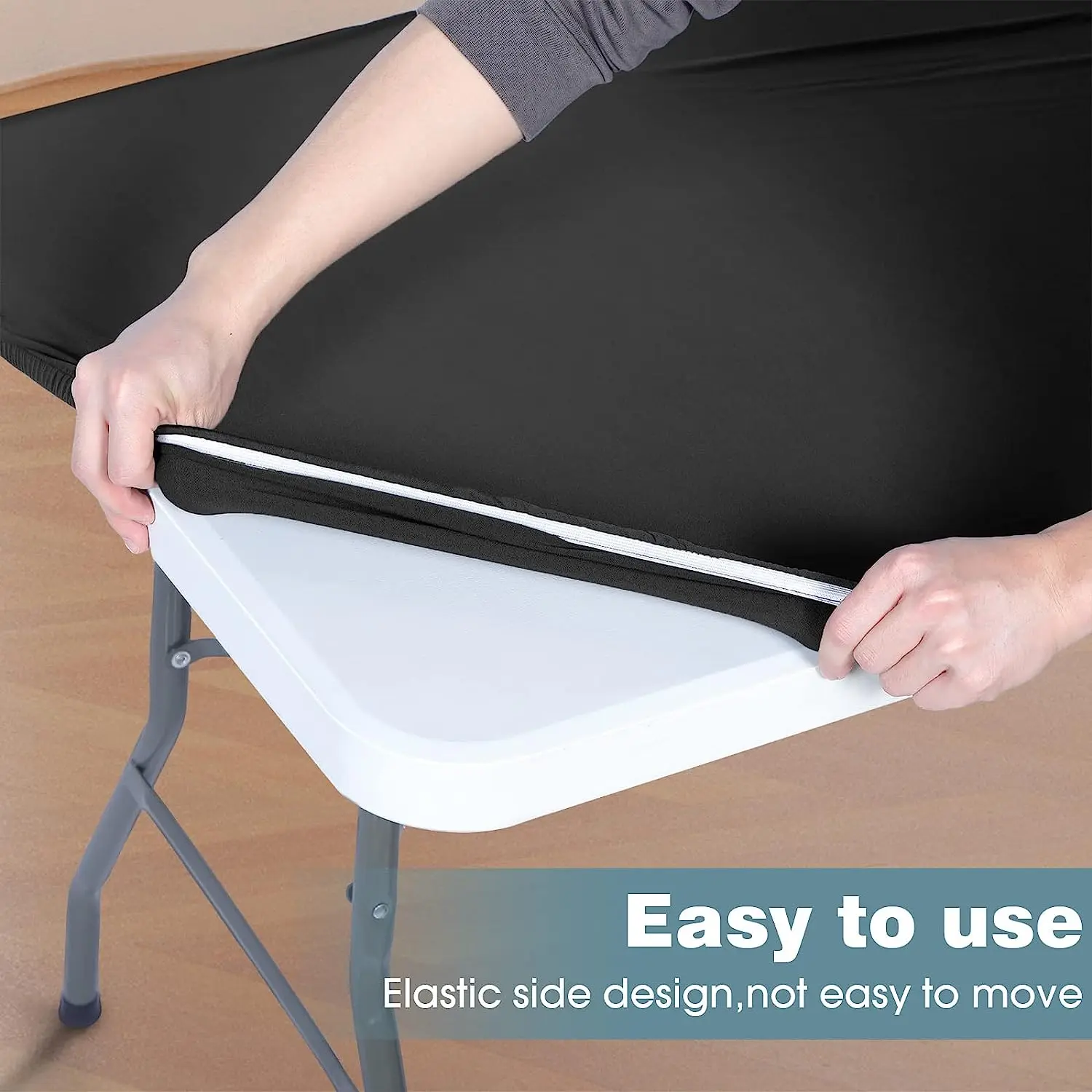 Stretch Fabric Table Top Cover Fitted Covers for Feet Washable Elastic Rectangle Cloth Home Party Banquet Picnic Wedding