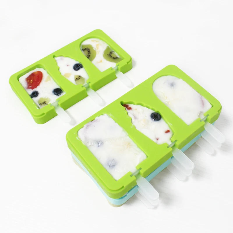 High quality customized silicone popsicle mold fruit shapes ice cream mold for children