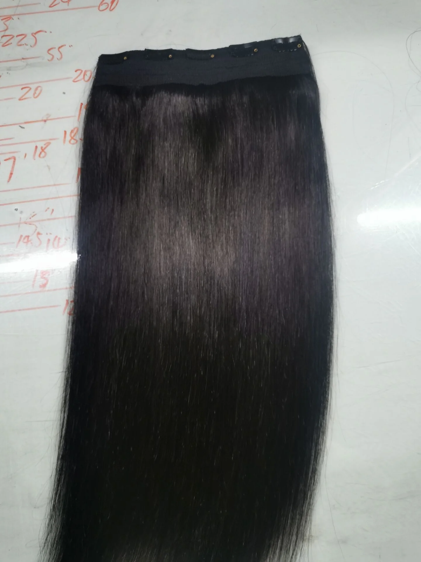 100% Real Human Hair One Piece 3/4 Full Head Clip on Hair Extensions for Women