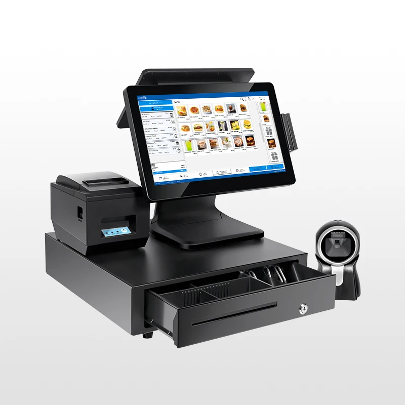 The latest 15.6 inch 10 points 1366*768  touch screen cash register all in one pos systems for sale