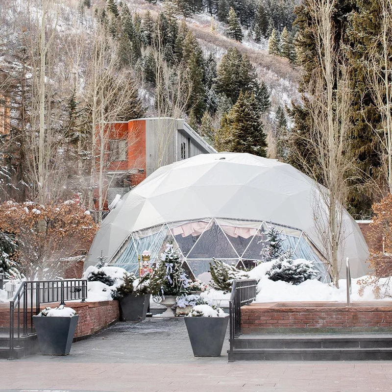 Winter House Waterproof PVC Cover Geodesic Glamping Dome Tent