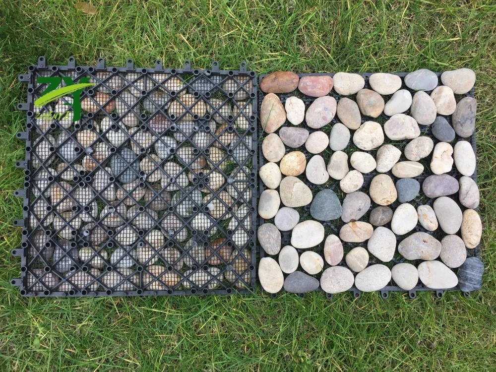 Interlocking Stone Deck Tiles Origin from China, Cheap rate deck tiles pebble stone materials, floor tiles square stone tiles