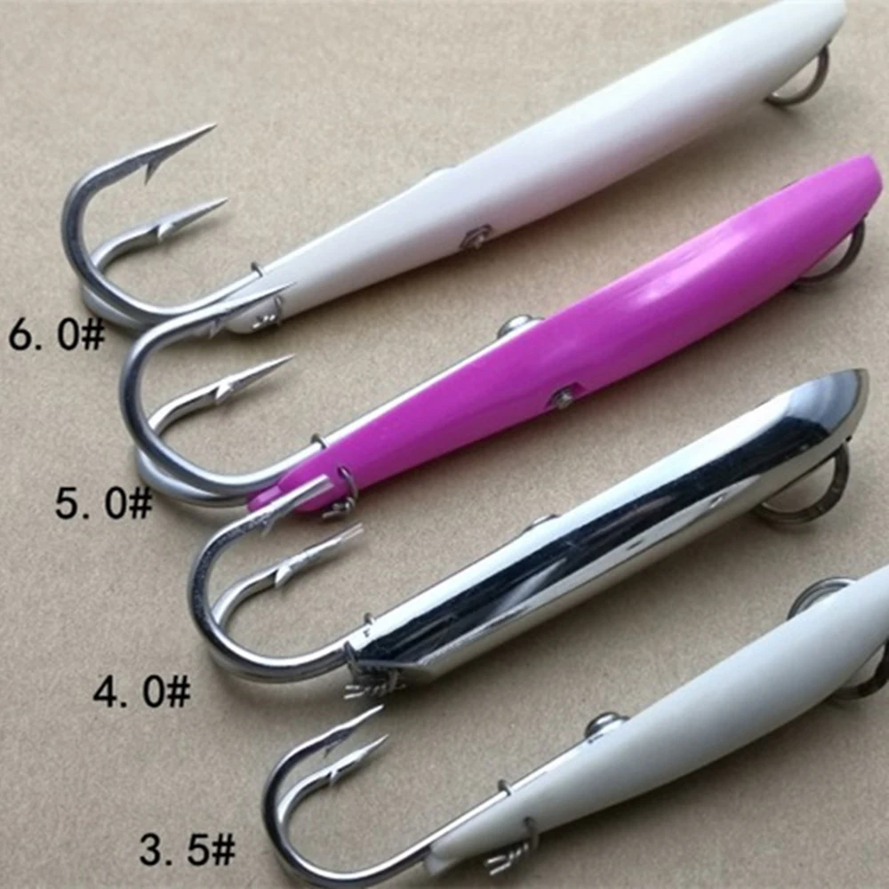 DORISEA 1010 Plastic Deep Sea Trolling Lure Double Hook for Mackerel Tuna Shark 3.5# 4.0# 5.0# 6.0#