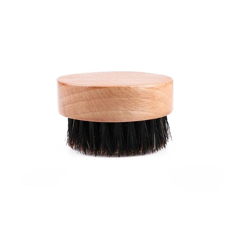 wholesale custom logo wooden 100% boar bristle hard wave crown hair brush curved for mens
