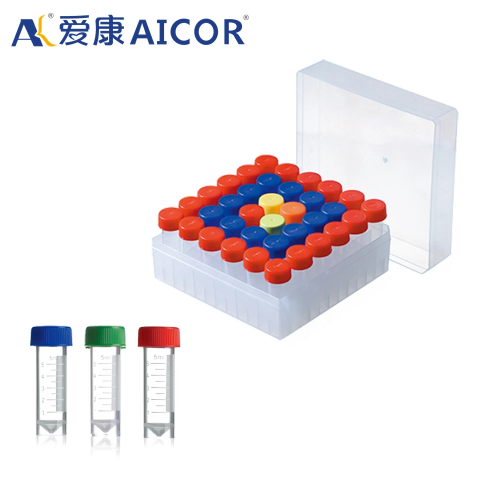 Vials 5ml plastic rack freezing tube box 36 Holes tube rack cryo cryovial tube