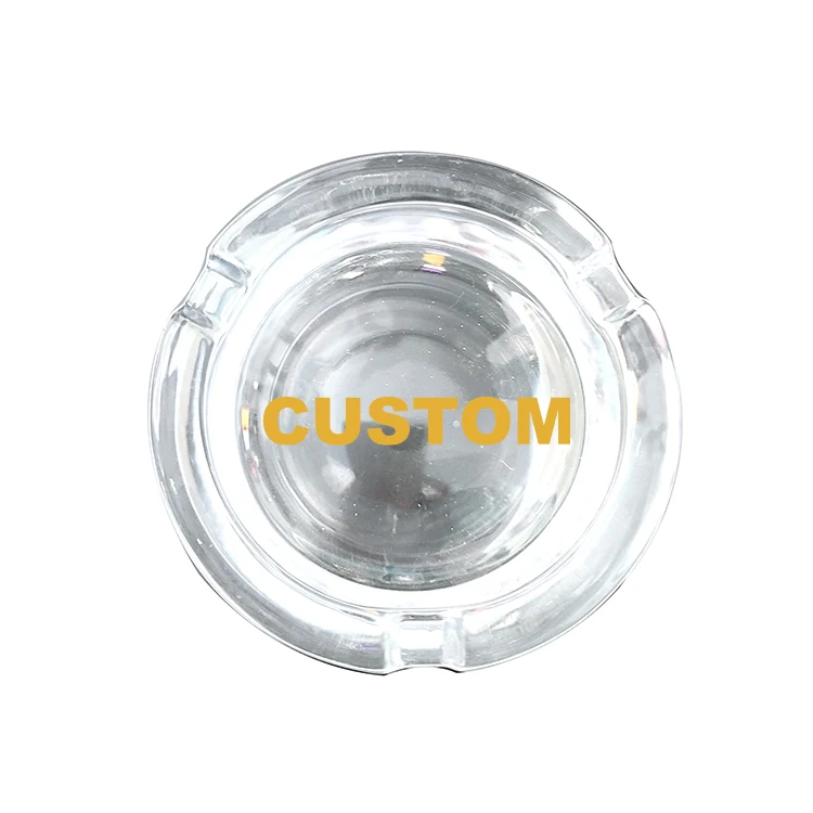 Hot Selling Different Designs Round Shape 85MM Glass Ashtray Custom Logo Cigar Ash Tray Wholesale