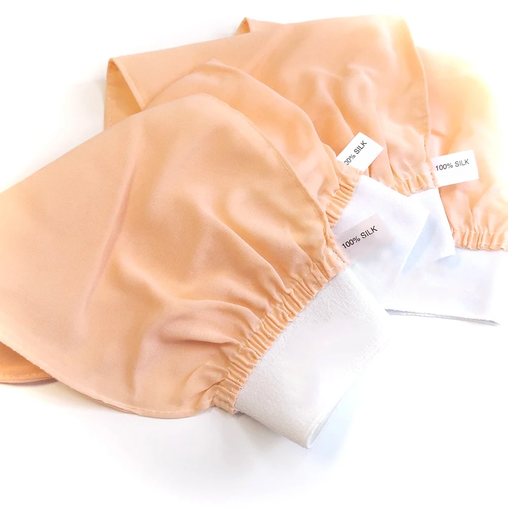 Шелковая отшелушивающая перчатка, экологически чистая Косметическая перчатка для ванны, удаляет омертвевшую кожу, мягкие фиолетовые шелковые волоконные отшелушивающие перчатки