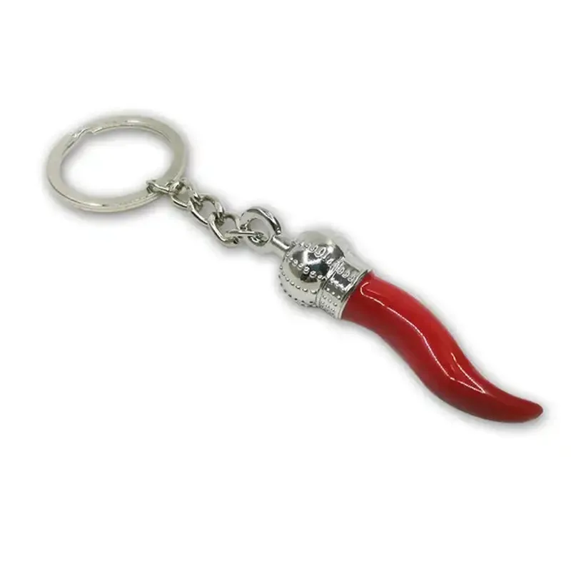 Y6548 Custom Souvenir chili peppers key chain zinc alloy Italy red chili pepper keyring 3d chili keychain