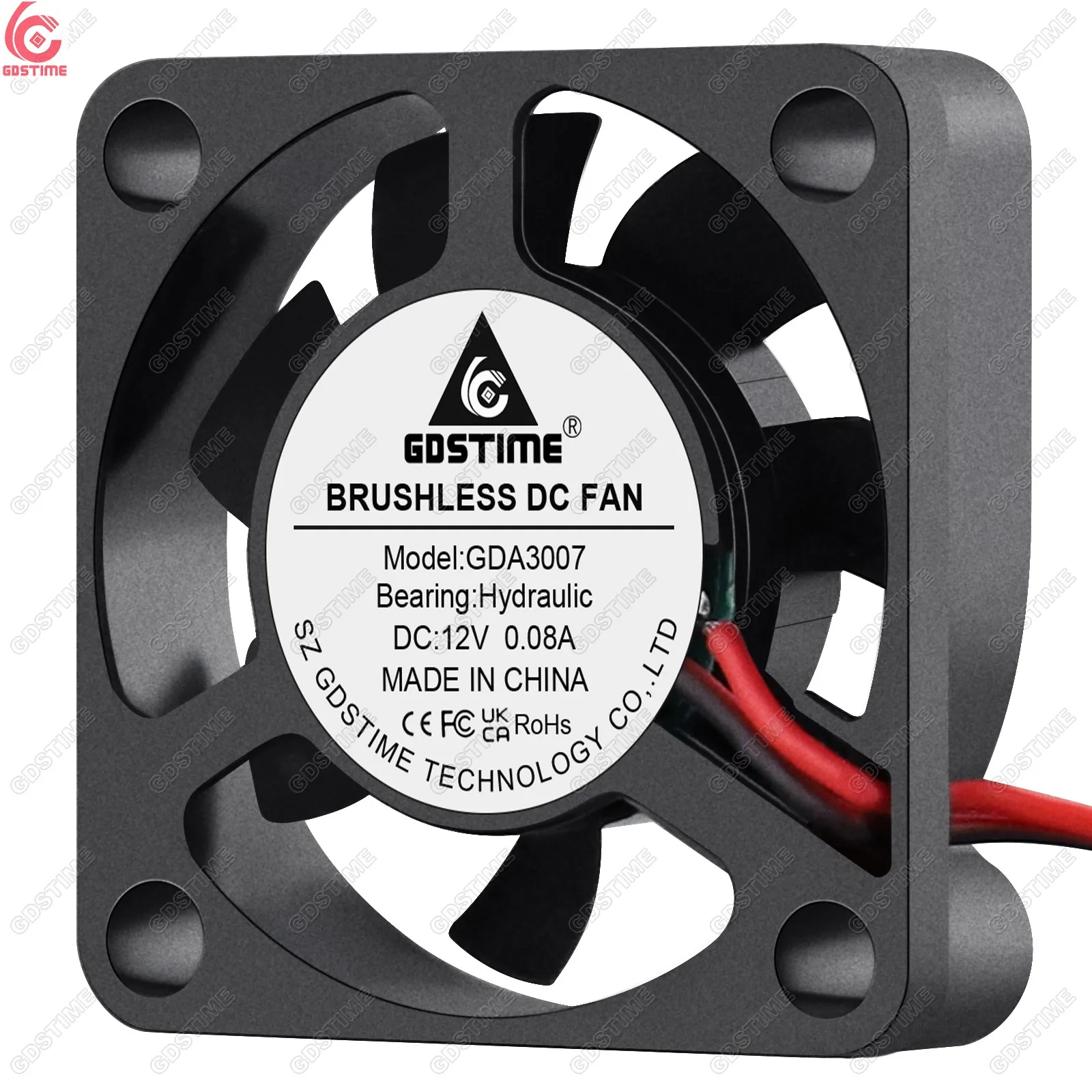 Gdstime GDA3007 30x30x7mm 30mm DC 12v Sleeve Bearing Brushless Axial Slient Cooling Fan