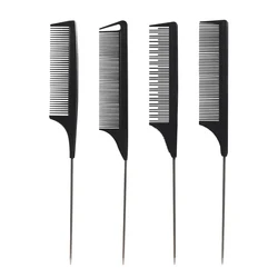 Special salon carbon fiber pointed tail comb high temperature resistant non deformable hair cutting  dry wet anti-static comb