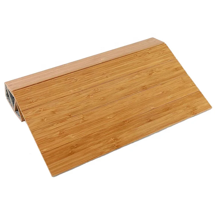 Eco-friendly Wide Slat Foldable Tan Bamboo Bath Shower Mat Non Slip