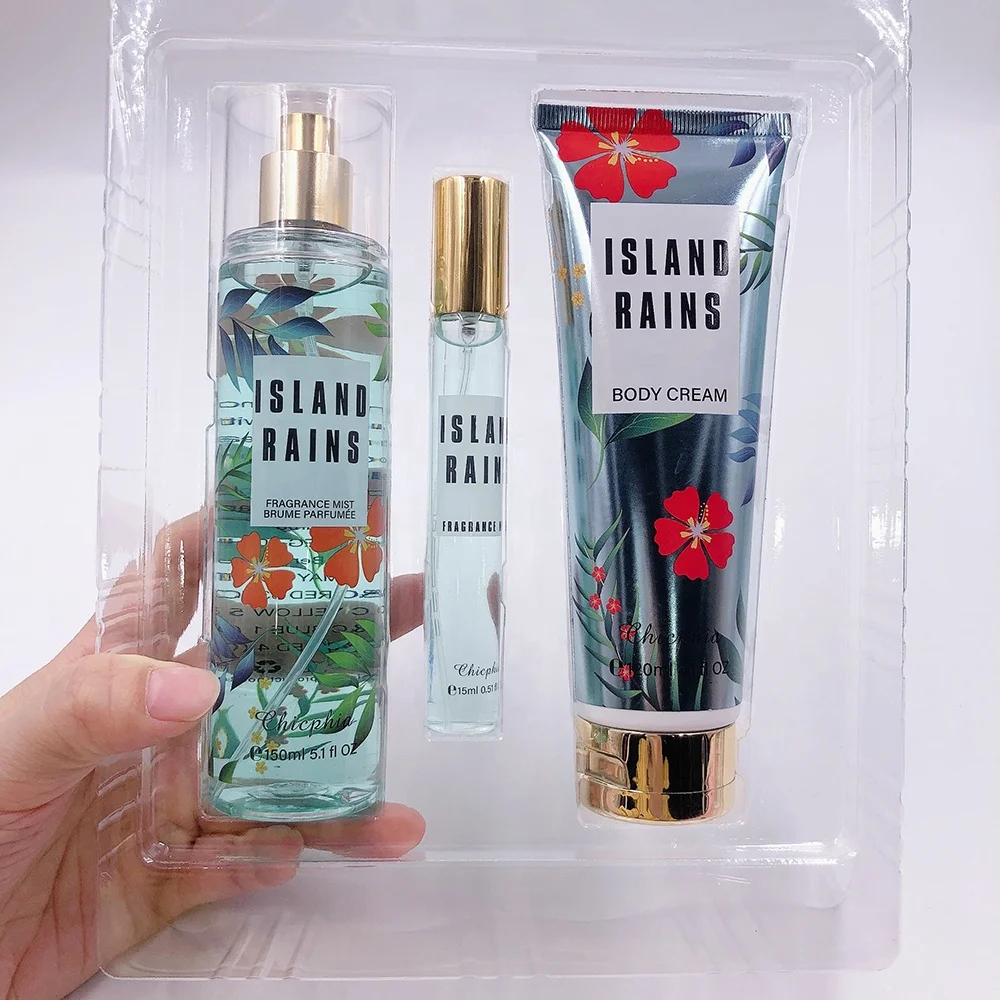 Perfume Fragrance Floral Lady Perfume Spray Gift Box Set Body Mist Body Lotion 3pcs/1set