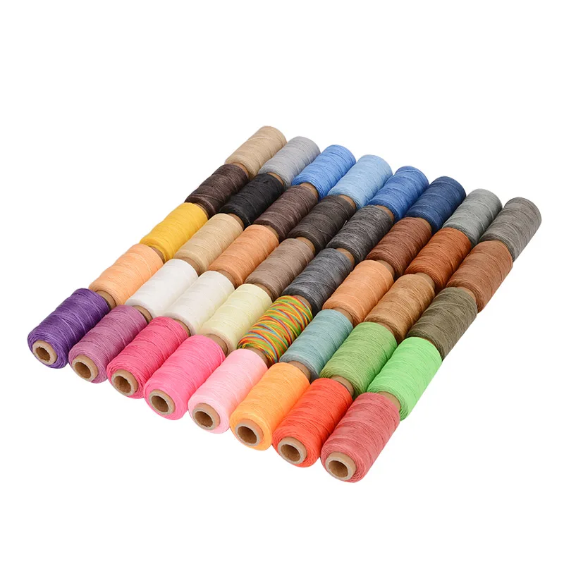 high quality 0.8mm wax thread 50m waxed thread waterproof waxed thread leather for sewing shoes