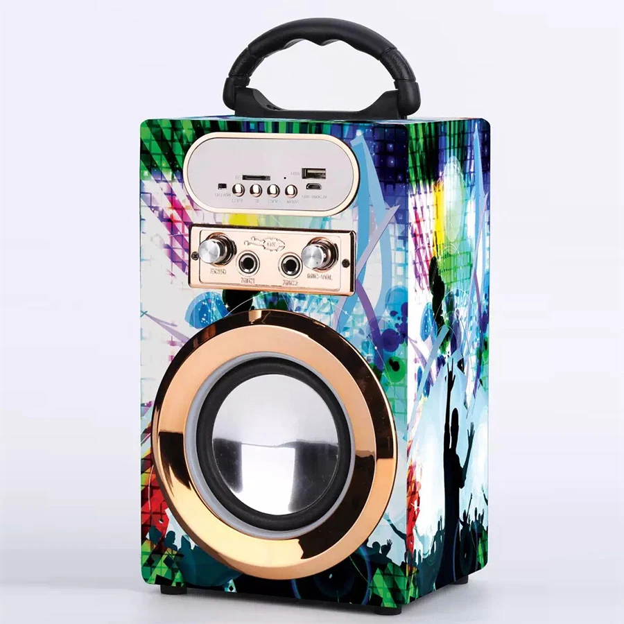 Premium sound wooden speaker Multimedia Speaker party karaoke speaker with AUX FM radio