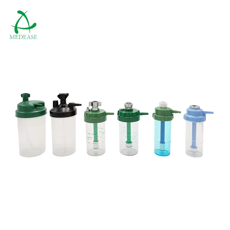 4Psi/6Psi Low MEDEASE 200/360//500Ml Bubble Humidifier Bottle Medical Oxygen Bottle For Oxygen Concentrator