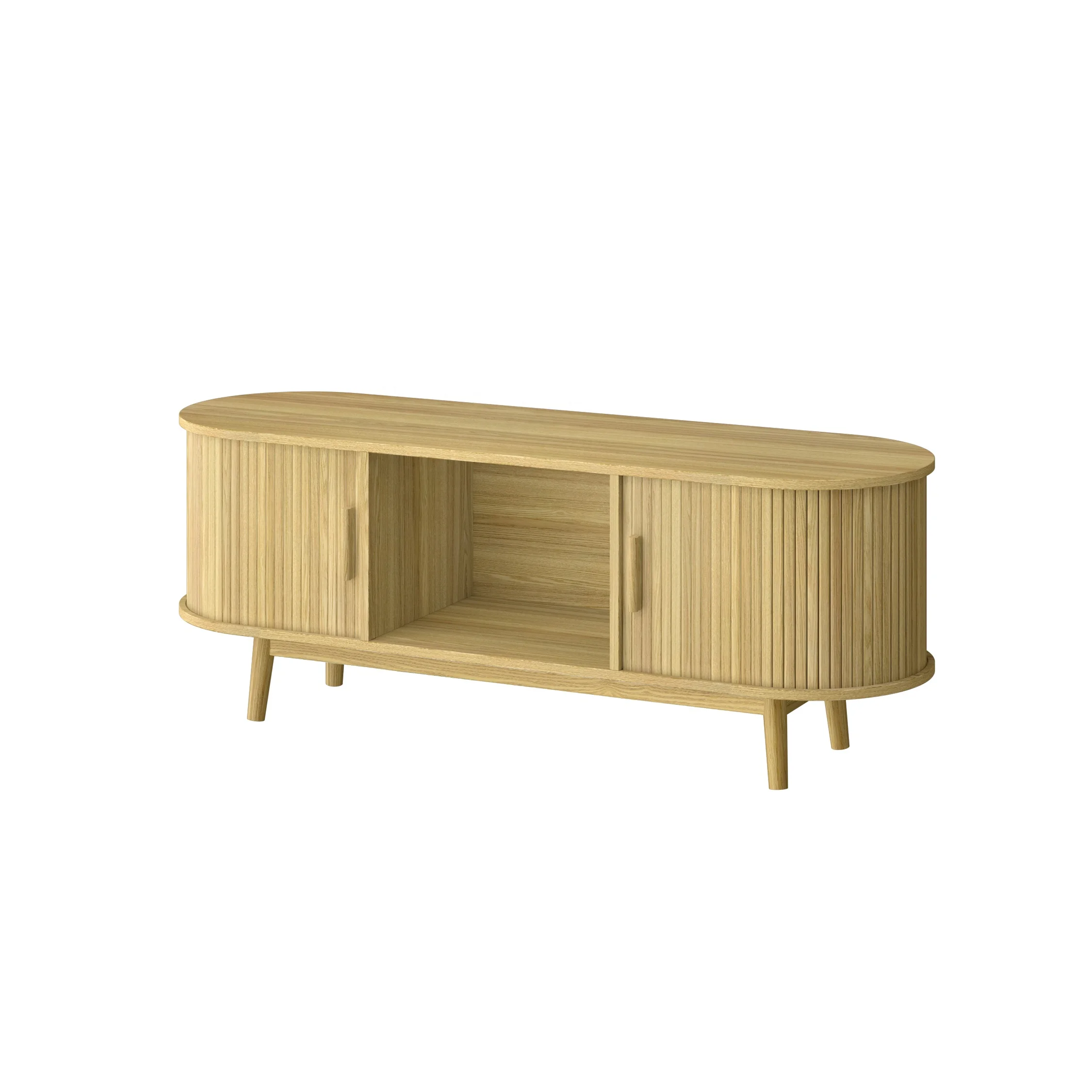 Oak Solid Wood Simple And Elegant Tv Cabinet Portable Living Room Furniture Tv Stand Design With Storage