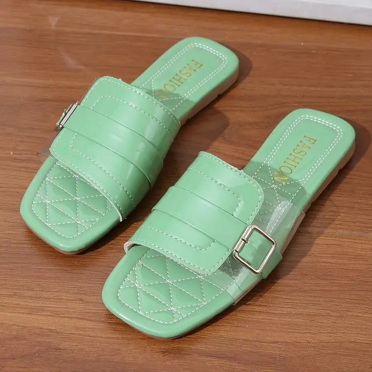 Summer new style casual slippers for women outwearing flat bottomed solid color spring fashion sandals