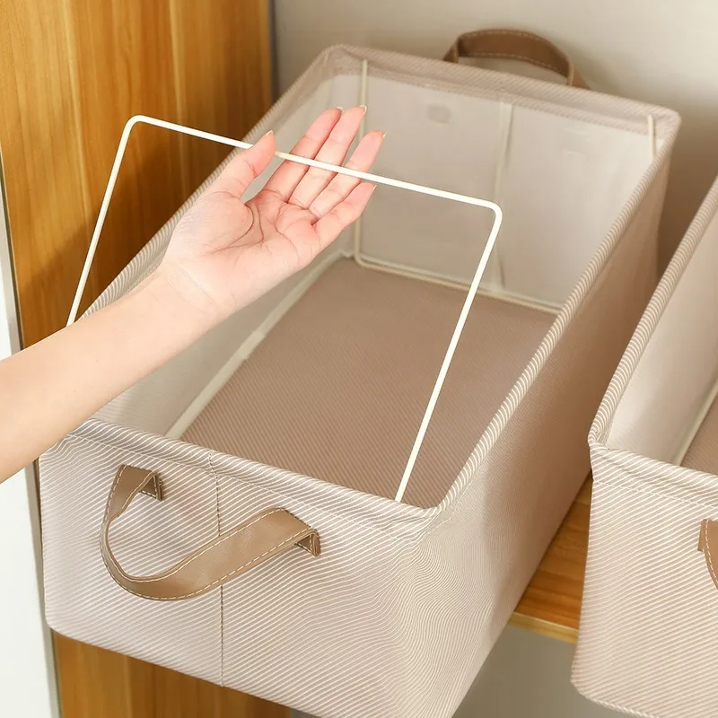 Factory price drawer stackable outdoor fabric baskets foldable storage boxes bins organizer for clothes