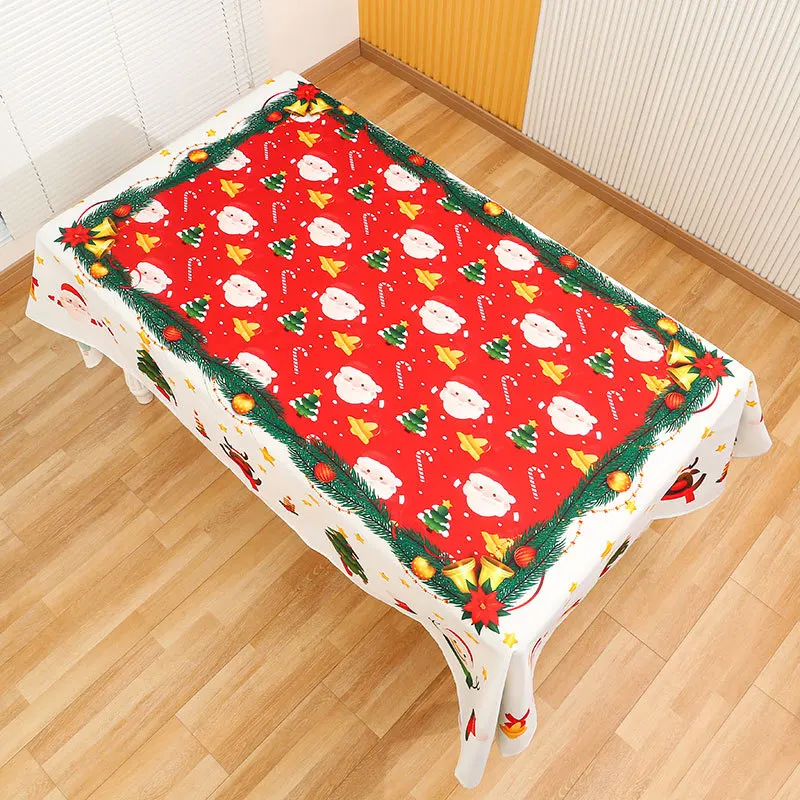 Christmas Decorations Christmas Chair Santa Tablecloth Oil-Proof and Waterproof Covers Christmas Tablecloth Chair Cover Set