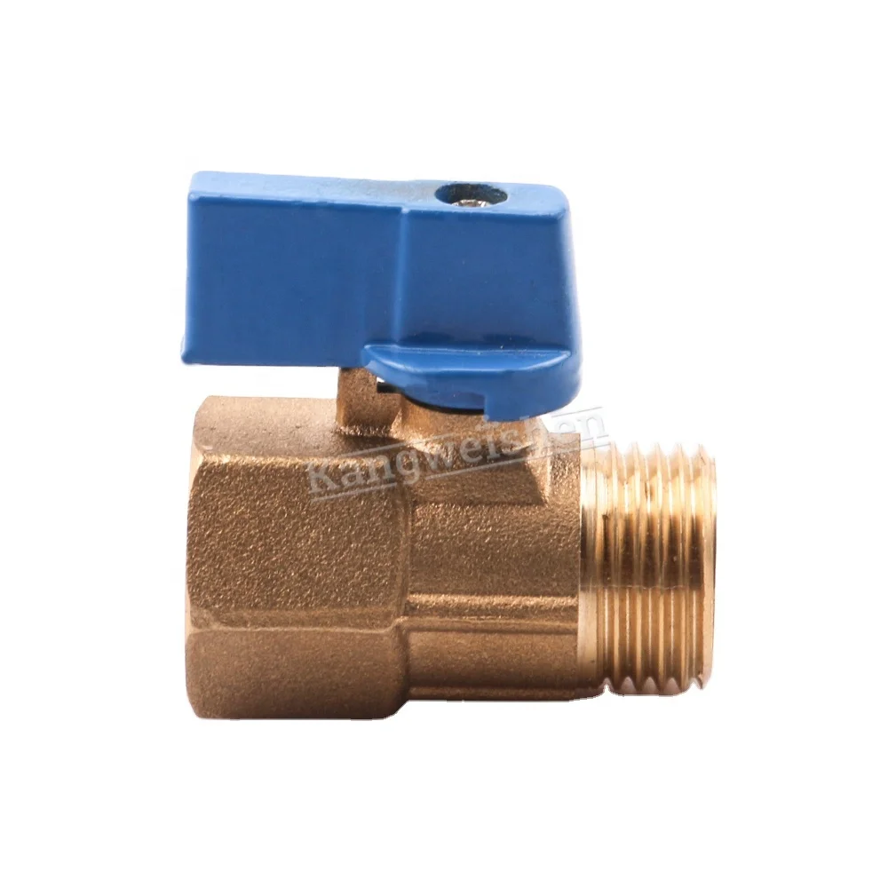 1/2 Inch FM Thread Blue Handle Mini Brass Mini Ball Valve