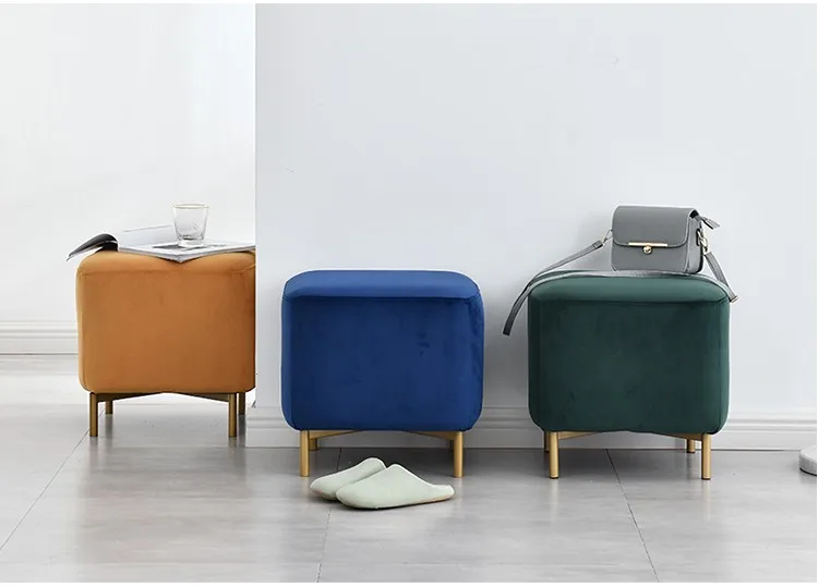 Custom furniture Nordic fashion high-end stainless steel foot clothing store cloth bench household replacement stool