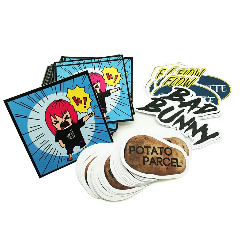 Customized Die-Cut Waterproof PVC Adhesive Stickers UV-Protected and Multi-Style Designs Custom Printed for Packaging Labels