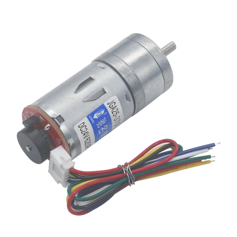 JGA25-370B 25mm  Mini electric motors DC 3V 6V 24V  micro encoder DC reduction motor speed measurement steering robot motor