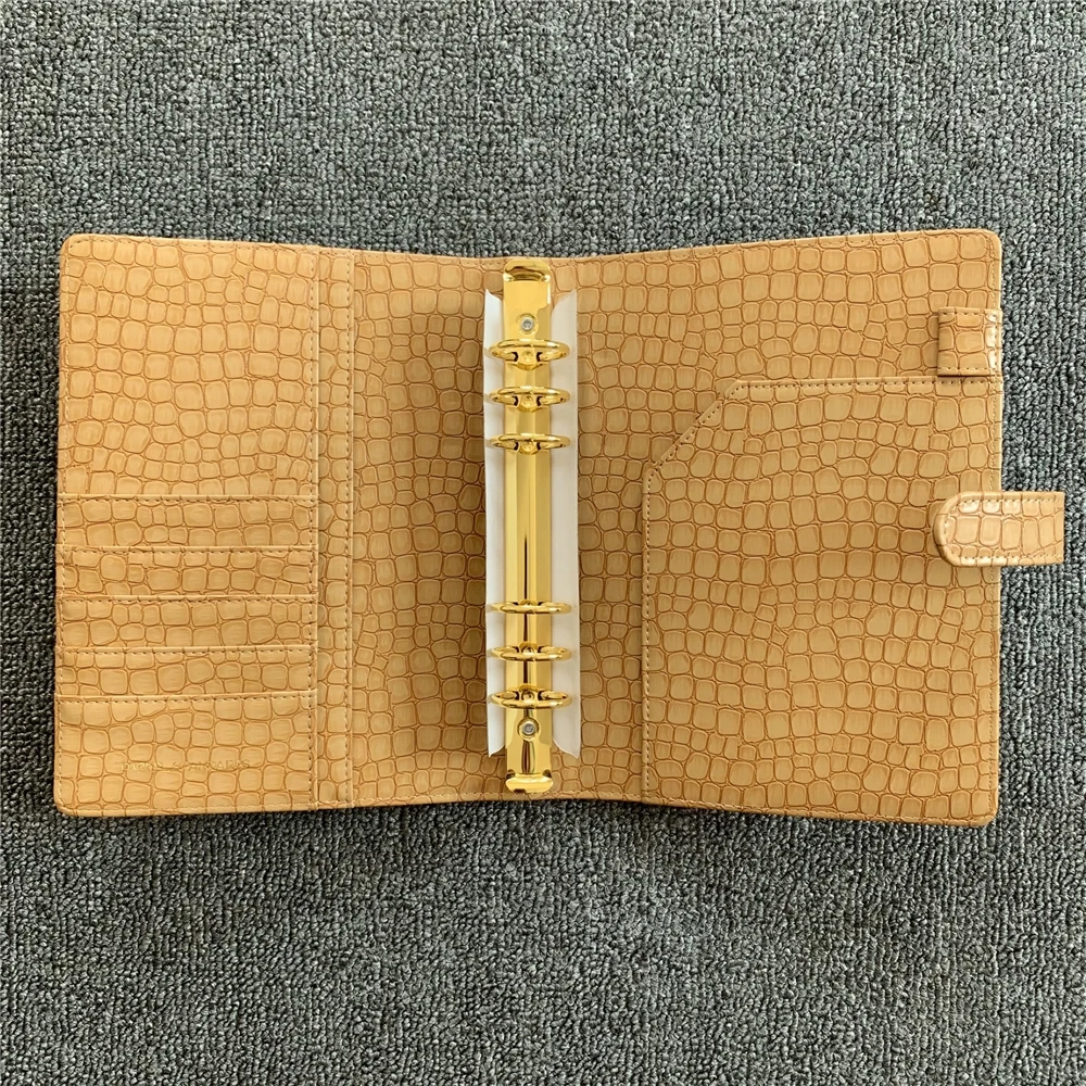 Multifunctional custom A5 gold foil notebook manufacturer planner with ring binder