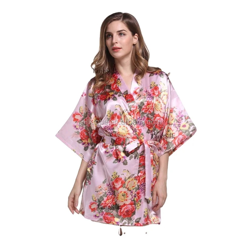 Super soft thicker Satin flower sleepwear bridesmaid robe