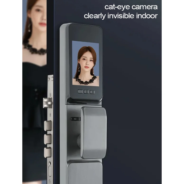 TOPTEQ X10 3D Face Recognition Smart Door Lock  Finger Print Door Lock App USmart Go Bluetooth WIFI Smart Lock for Metal Door