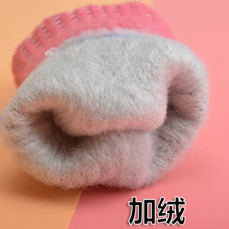 Hot Sale Exposed Two Fingers Autumn And Winter Touch Screen Warm Knitted Jacquard Gloves Touch Screen Gloves