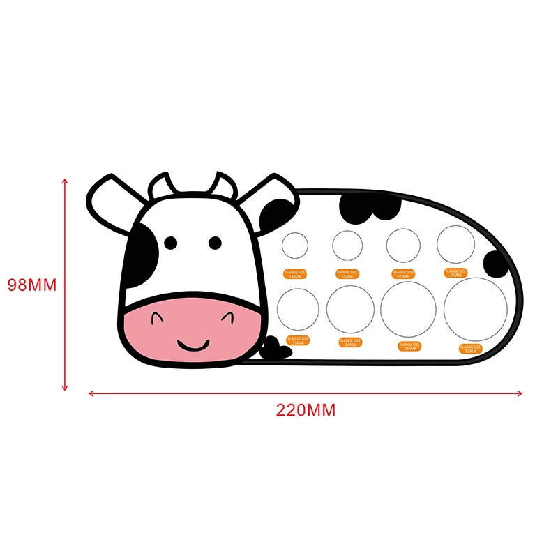 Manufactures wholesale breast measurement card Reusable nipple measuring device Customizable cartoon nipple measuring card