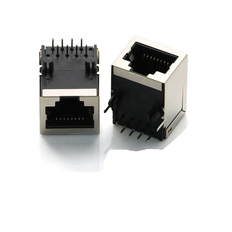 
8Pin RJ45 Female Connector PCB 1 port female RJ45 Jack with Buckle 